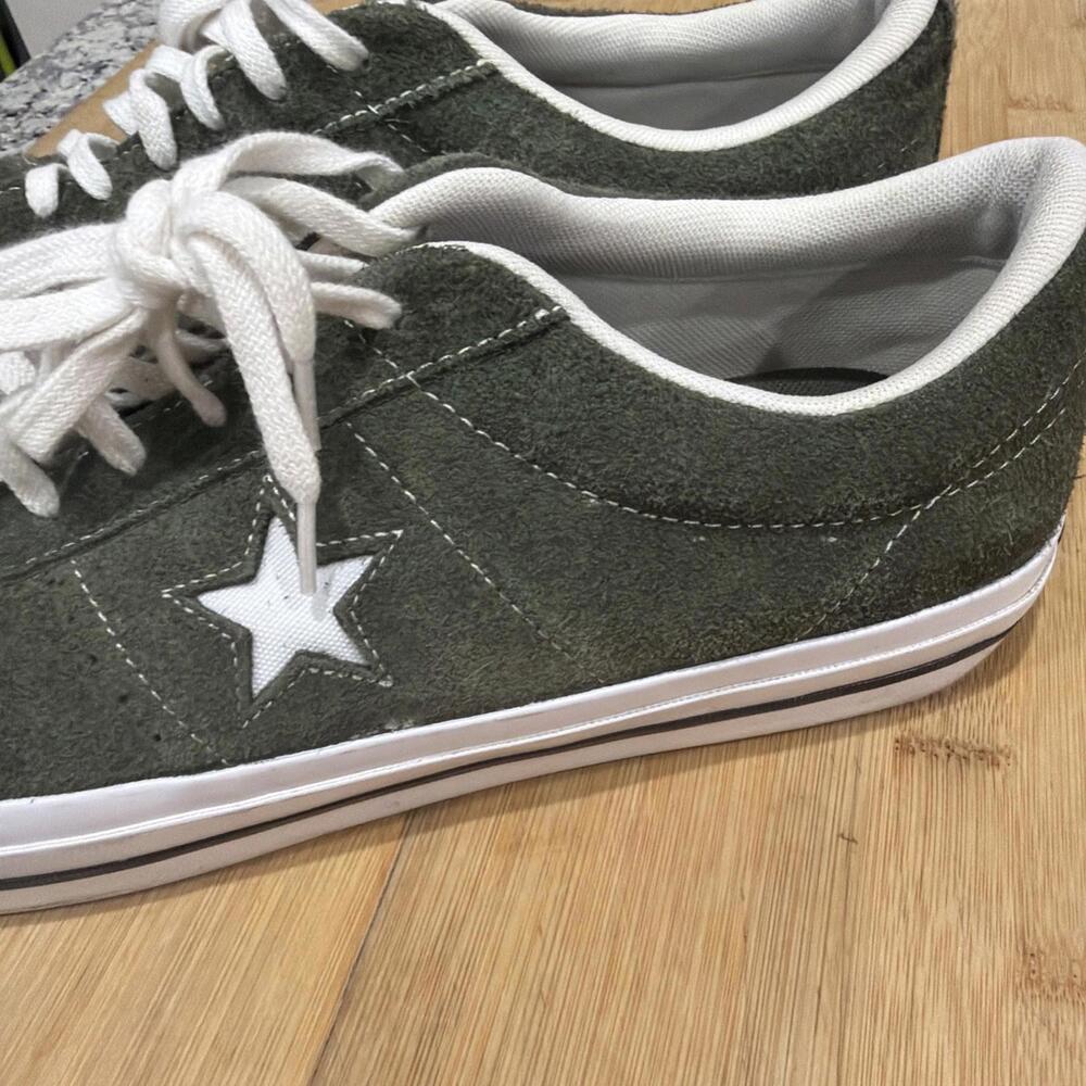 Converse Suede One Star Ox Low Mens size 13 Green White Sneaker Shoe Classic * - Picture 6 of 14